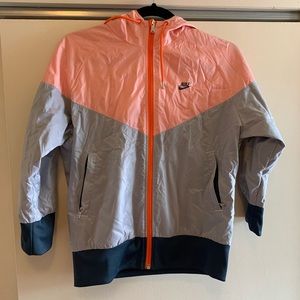 Cropped Orange and Blue Nike hoodie, Size M